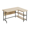 **Bureau d'Angle en Bois avec Étagère Inférieure**