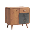 **Commode en bois avec tiroirs et finitions modernes**